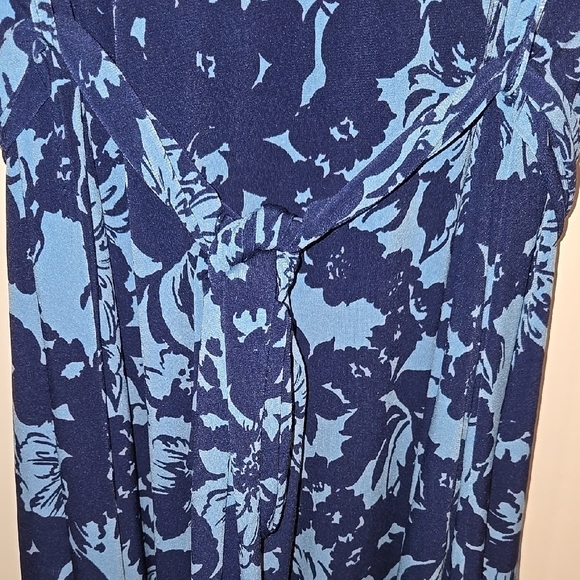 Apt. 9 Blue Tie Front A-line Midi Dress - Picture 4 of 5
